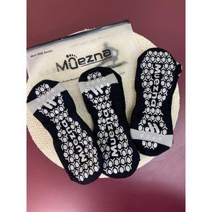 Muezna Non-Slip Ankle Socks Workout Dance Grip 3Pair Black Mens XL